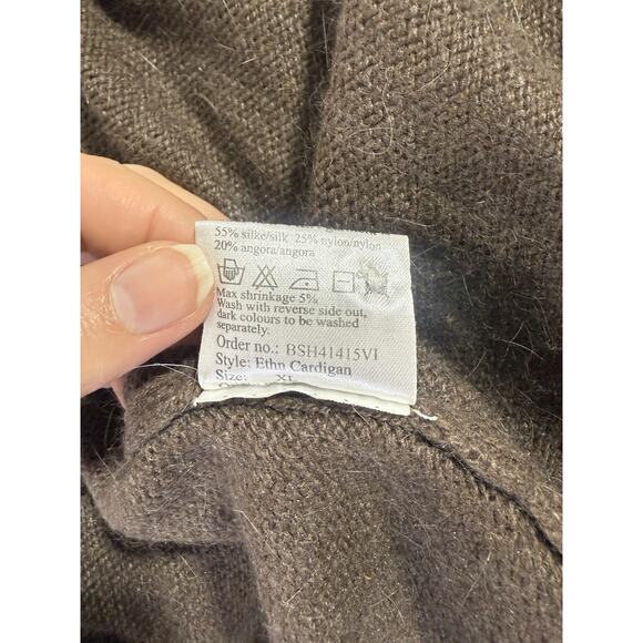 Vila Clothes XL Silk Blend Lightweight Cardigan Grannycore 80's Modest Vintage - Picture 5 of 8